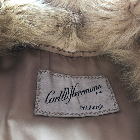 VTG 70s Carl W Herrmann Golden Beaver Trench Coat - Picture 6 of 8